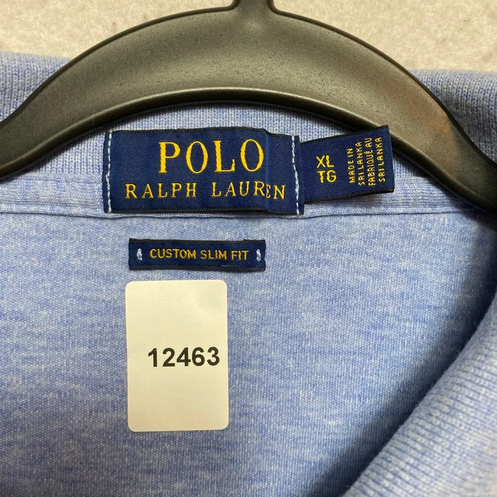 Polo Ralph Lauren Polo Mens XL Blue Short Sleeve Custom Slim Fit Logo Shirt